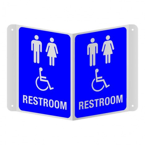 3D Restroom Sign Unisex and Accessible